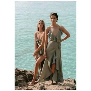 Shona Joy Luxe Bias Frill Wrap Dress